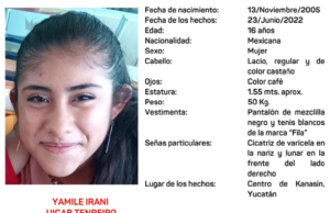 Activan Alerta Amber por desaparición de adolescente en Kanasín