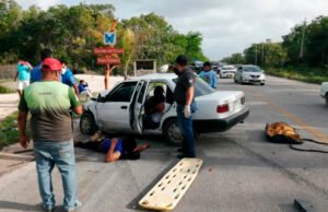 Ocho personas resultaron lesionadas en aparatoso accidente en Tulum