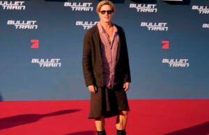 Estas son las razones detrás de la falda que usó Brad Pitt en la premier de “Bullet Train”