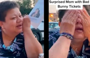 Madre de familia llora al recibir boleto para ver a Bad Bunny por su cumpleaños