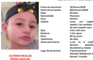 Activan Alerta Amber para localizar a Alfonso Nicolás Gómez Aguilar de 3 años, despareció en Kanasín