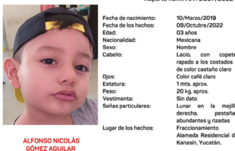 Activan Alerta Amber para localizar a Alfonso Nicolás Gómez Aguilar de 3 años, despareció en Kanasín