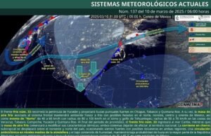 Frente frío núm. 33 impactará la Península de Yucatán con lluvias fuertes y vientos intensos