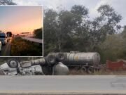 Volcadura de Tráiler paraliza por horas la carretera Mérida-Cancún