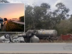 Volcadura de Tráiler paraliza por horas la carretera Mérida-Cancún