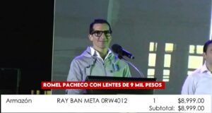 Rommel presume lentes Ray Ban de más de 9 mil pesos