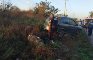 Joven de Motul resulta lesionado tras accidente en la carretera Motul–Muxupip