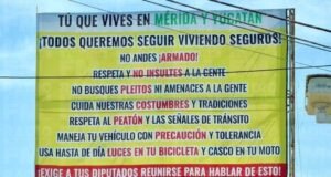 Letrero dirigido a “foráneos” en Mérida desata polémica en redes sociales