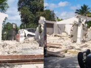 Se desploma obra en el norte de Mérida; albañiles quedan atrapados entre escombros