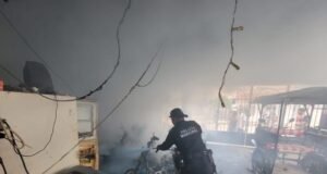 Incendio destruye taller de motocicletas en Umán; cuantiosas pérdidas materiales