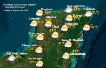 CALOR EXTREMO Y CHUBASCOS MANTENDRÁN BAJO VIGILANCIA A YUCATÁN ESTE FIN DE SEMANA