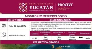 Protección Civil mantiene bajo vigilancia una zona de baja presión rumbo al Atlántico